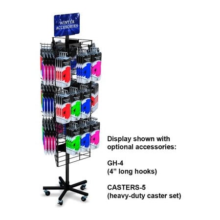 Marv-O-Lus Mfg Marvolus 3-Sided 48" x 16" Wire Grid Panel Floor Spinner Display, Unassembled PF-3